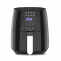 Milton Rapid 4L Air Fryer black with digital touch controls and compact square design.