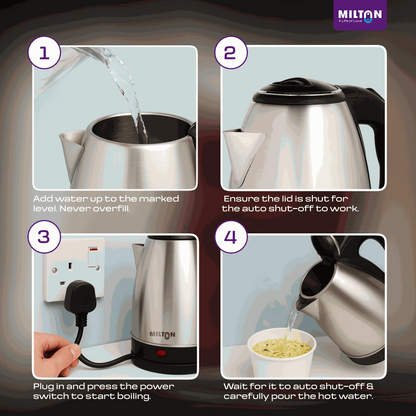 Milton Electric Kettle Rapid – 1500W, Fast Boiling, Auto Shut