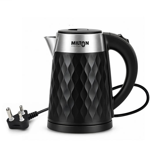 Milton Rapid Electric Cool-Touch Kettle 1.5L | Hot Water portable Electric Kettle for Home, Office | Auto Shut-Off with Wide Mouth | 1350 Watts | Black