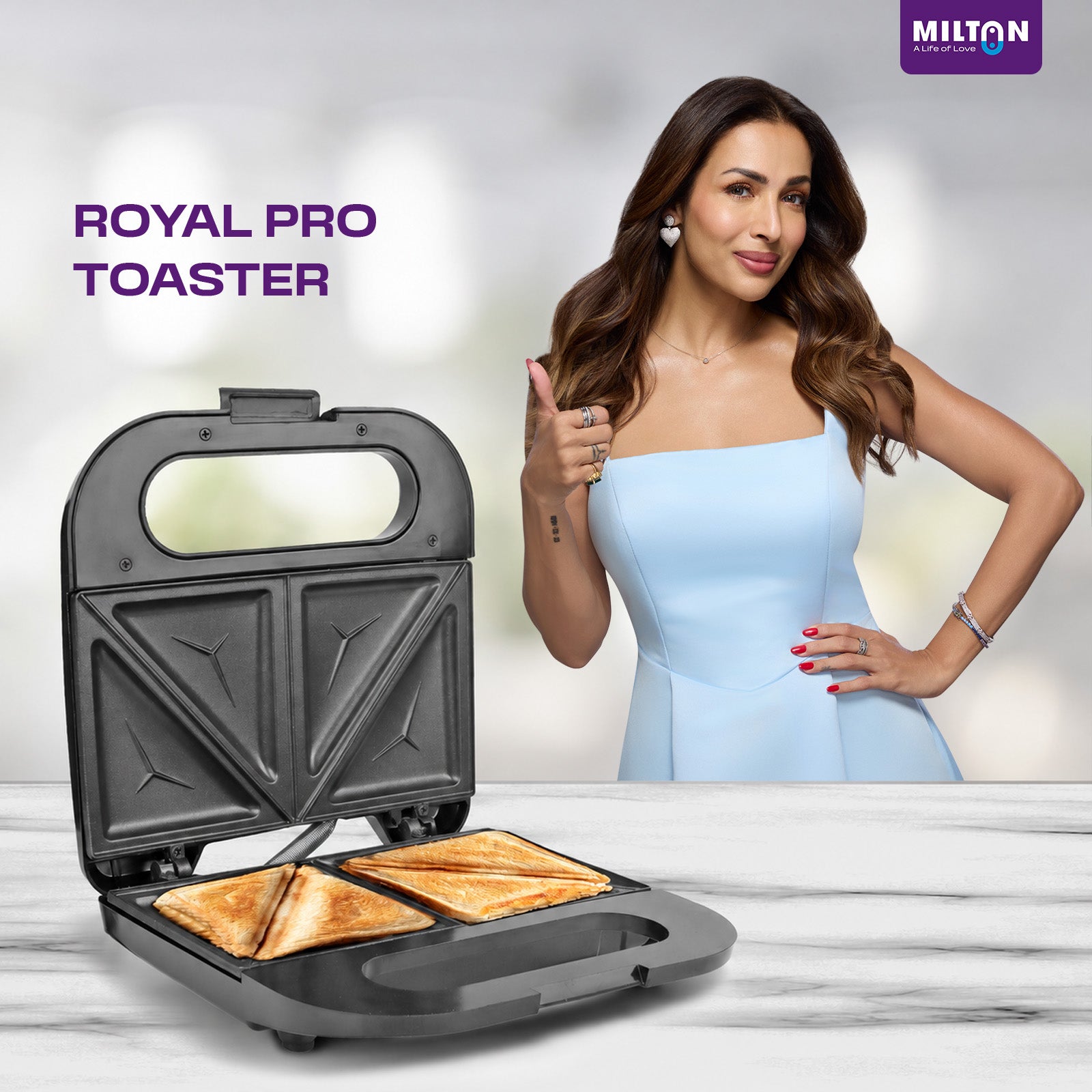 Milton Royal Pro 800W 2-Slice Triangular Sandwich Maker